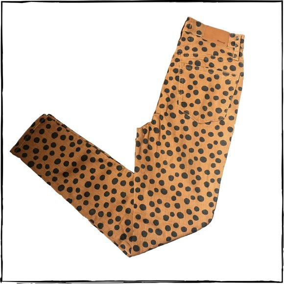 MADEWELL 10" HIGH RISE LEOPARD DOT SKINNY JEANS - Picture 4 of 13